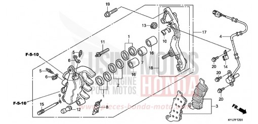 FRONT BRAKE CALIPER (CBR250RA) CBR250RAD de 2013